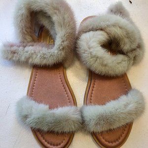 Valentino Mink Fur Sandal